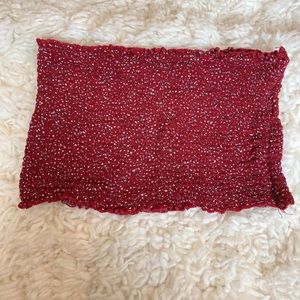 ❤️brandy melville red smocked tube top❤️